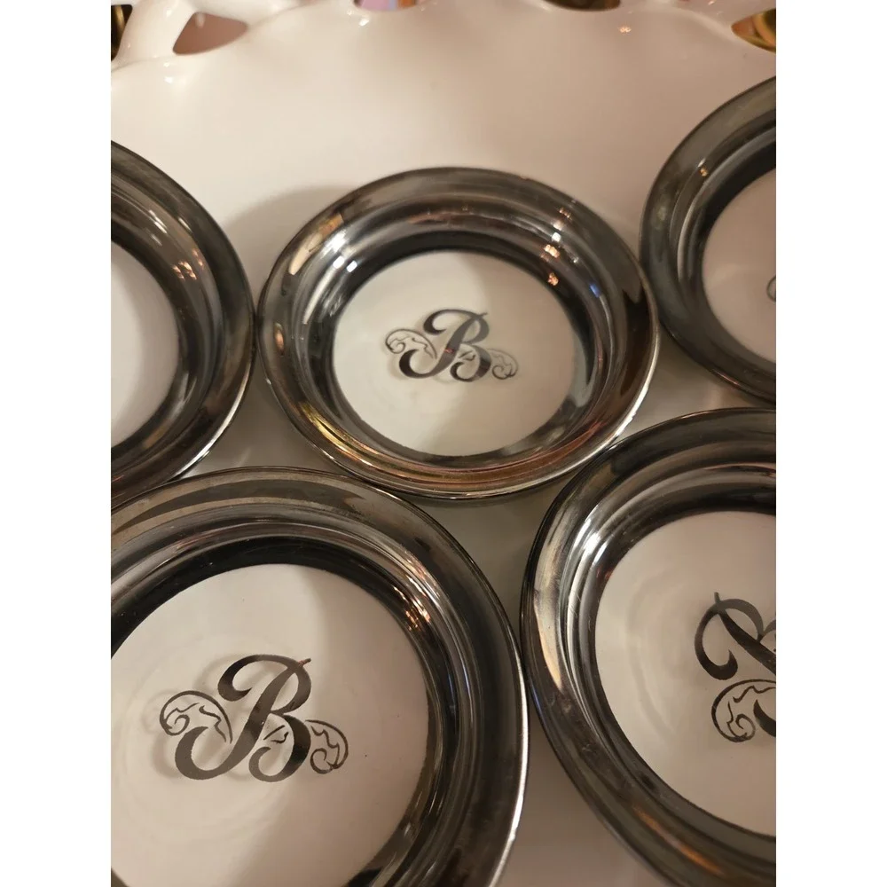 Vintage Initial B Dorothy Thorpe Coasters, Set Of 5